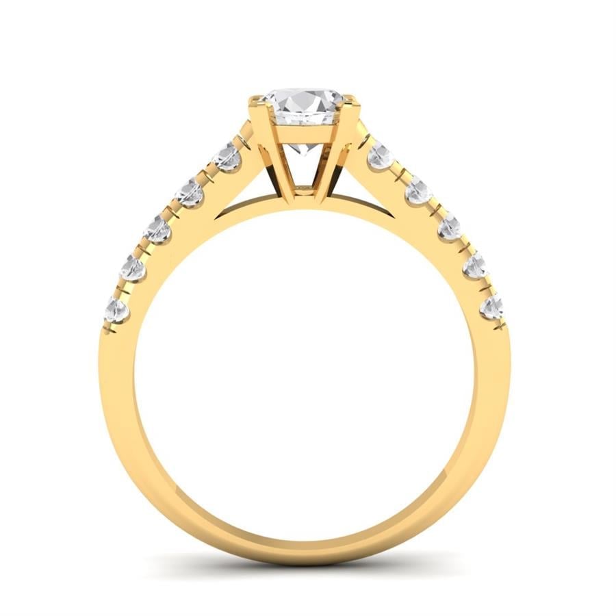 Solitaires Éclat Argent Plaqué Or Jaune Oxyde de zirconium 0.6 ct