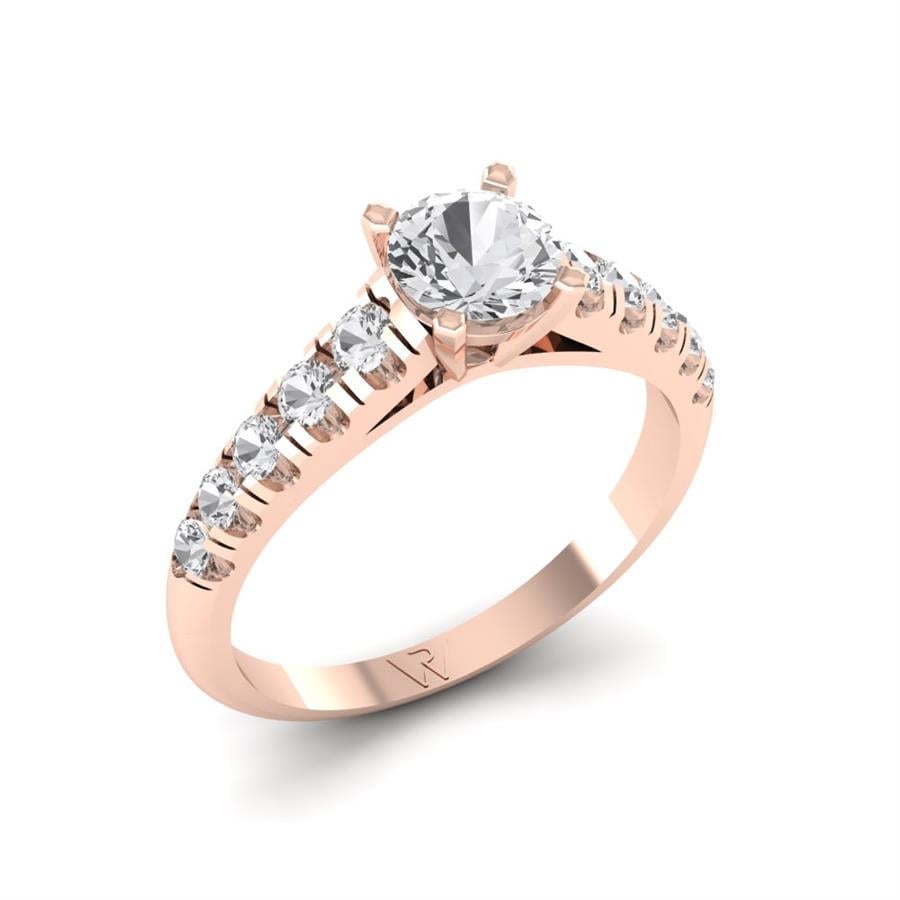 Solitaires Éclat Argent Plaqué Or Rose Oxyde de zirconium 1.06 ct