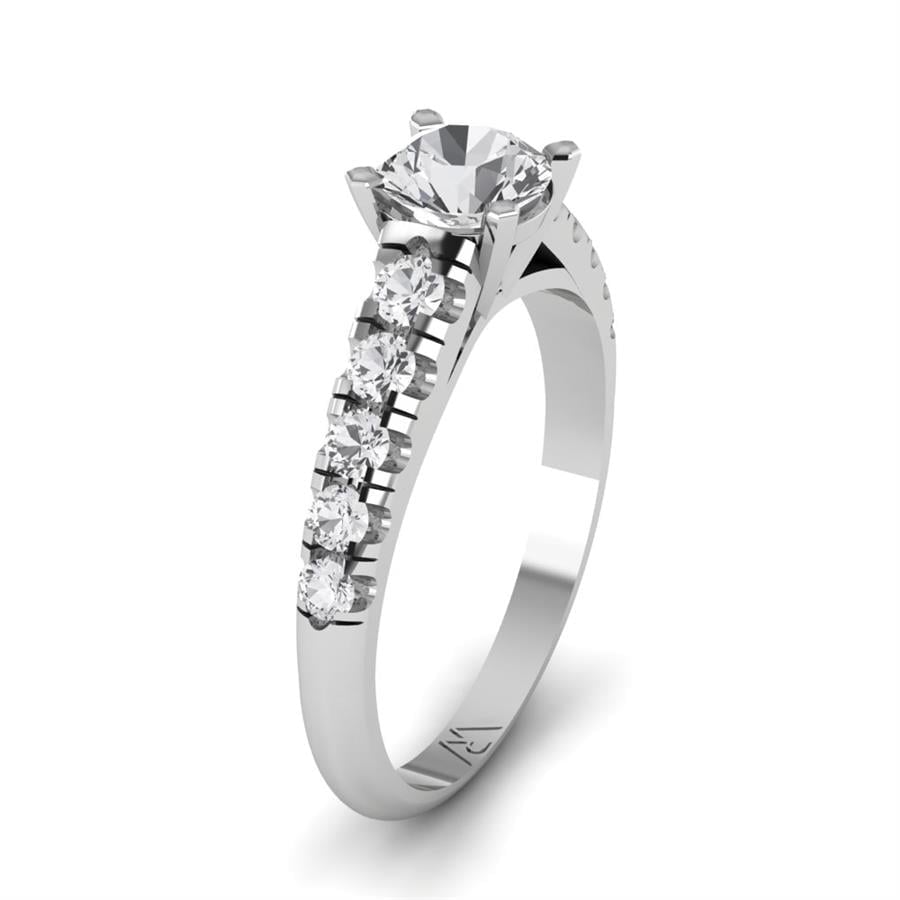 Solitaires Éclat Argent Rhodié Blanc Diamant 0.6 ct