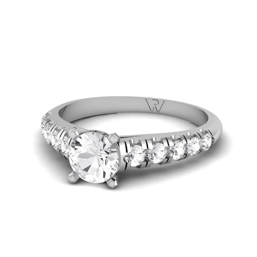 Solitaires Éclat Argent Rhodié Blanc Diamant 0.6 ct