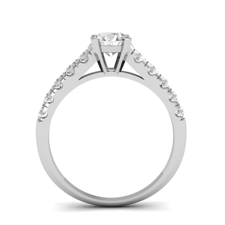 Solitaires Éclat Argent Rhodié Blanc Diamant 0.6 ct