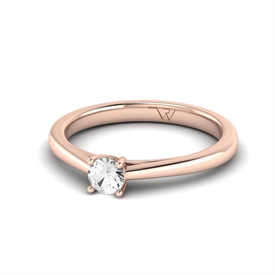 Solitaires Magnifique Or Rose Argent Diamant 0.20 ct