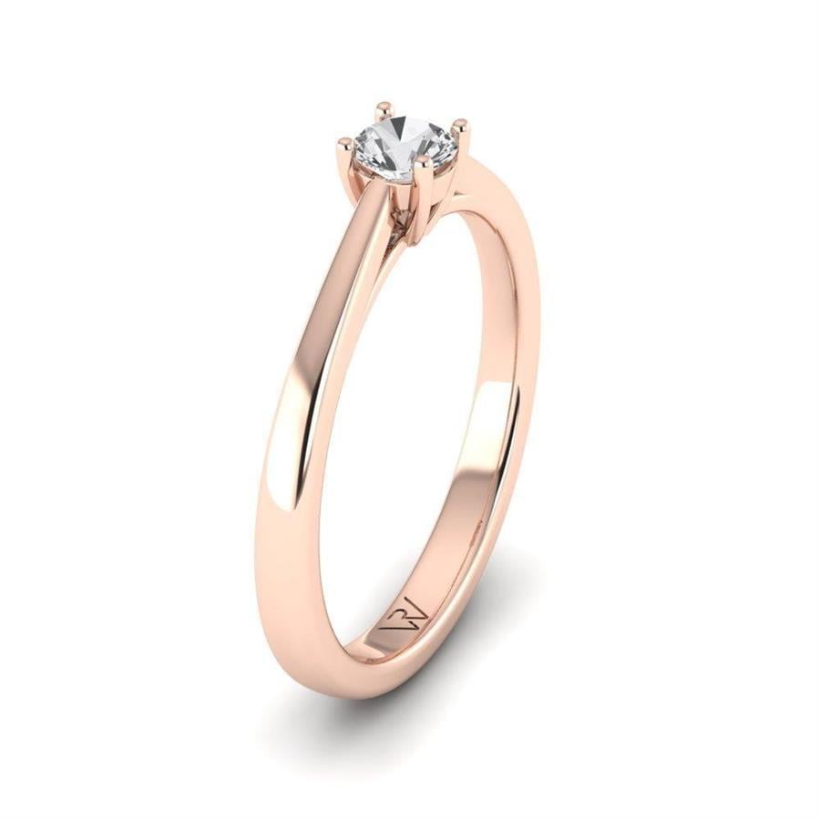 Solitaires Magnifique Or Rose Argent Diamant 0.20 ct