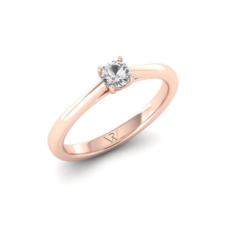 Solitaires Magnifique Or Rose Argent Diamant 0.20 ct