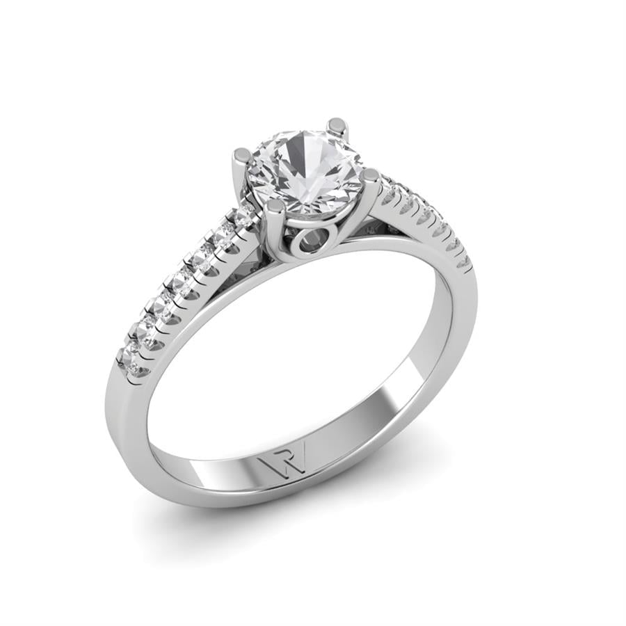 Solitaires Épure Argent Rhodié Blanc Oxyde de zirconium 0.85 ct