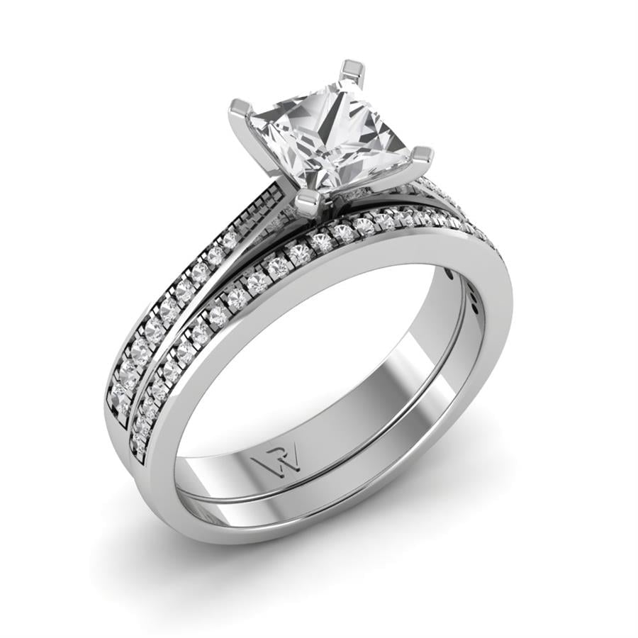 Solitaires Radiance Argent Rhodié Blanc Oxyde de zirconium 1.30 ct