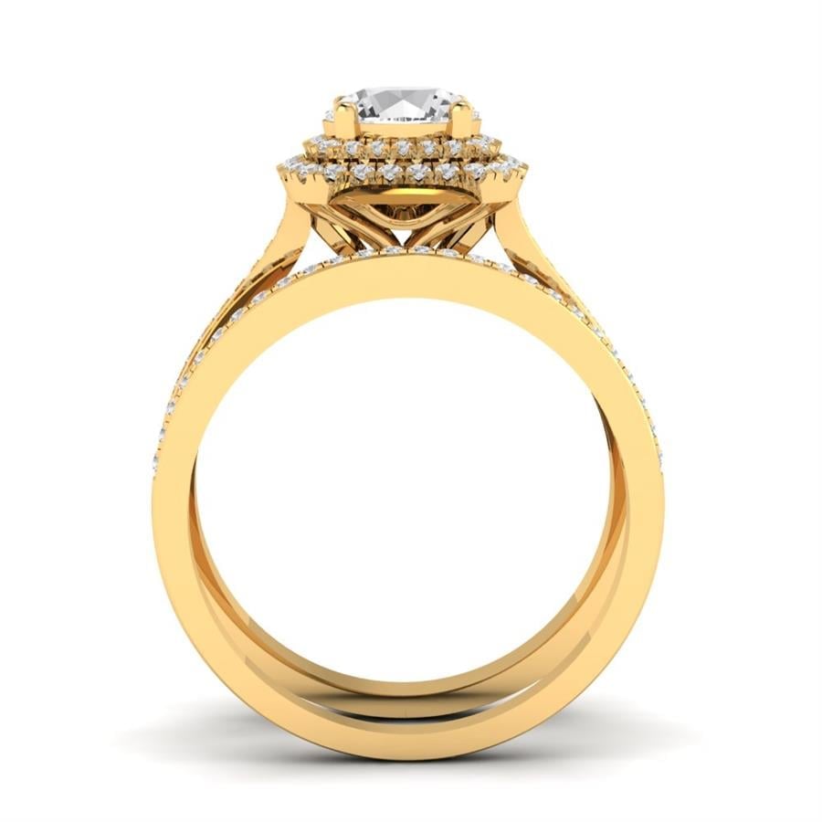 Solitaires Rayonne Argent Plaqué Or Jaune Oxyde de zirconium 1,27 ct