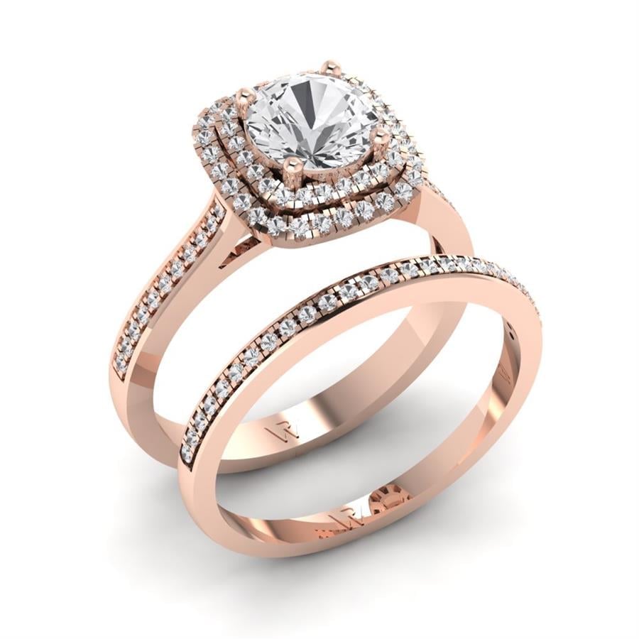 Solitaires Rayonne Argent Plaqué Or Rose Oxyde de zirconium 1.27 ct