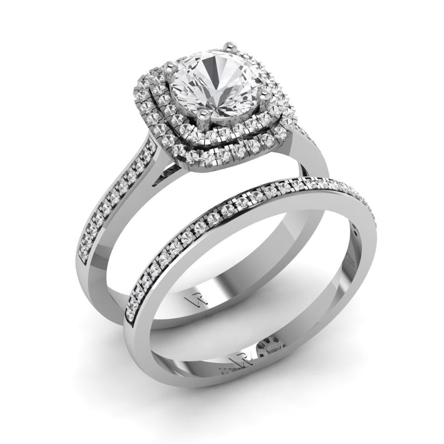 Solitaires Rayonne Argent Rhodié Blanc Oxyde de zirconium 1.27 ct