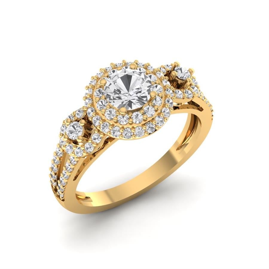 Solitaires Superbe Argent Plaqué Or Jaune Oxyde de zirconium 1.2 ct