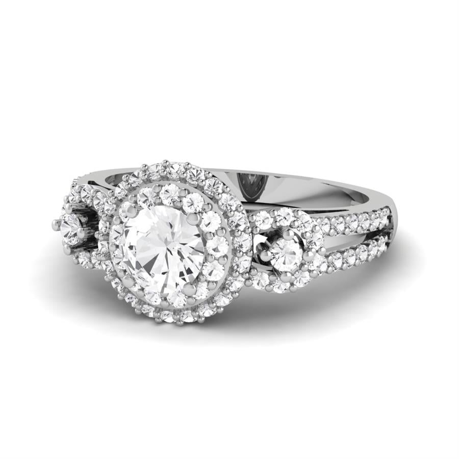 Solitaires Superbe Argent Rhodié Blanc Oxyde de zirconium 1.2 ct