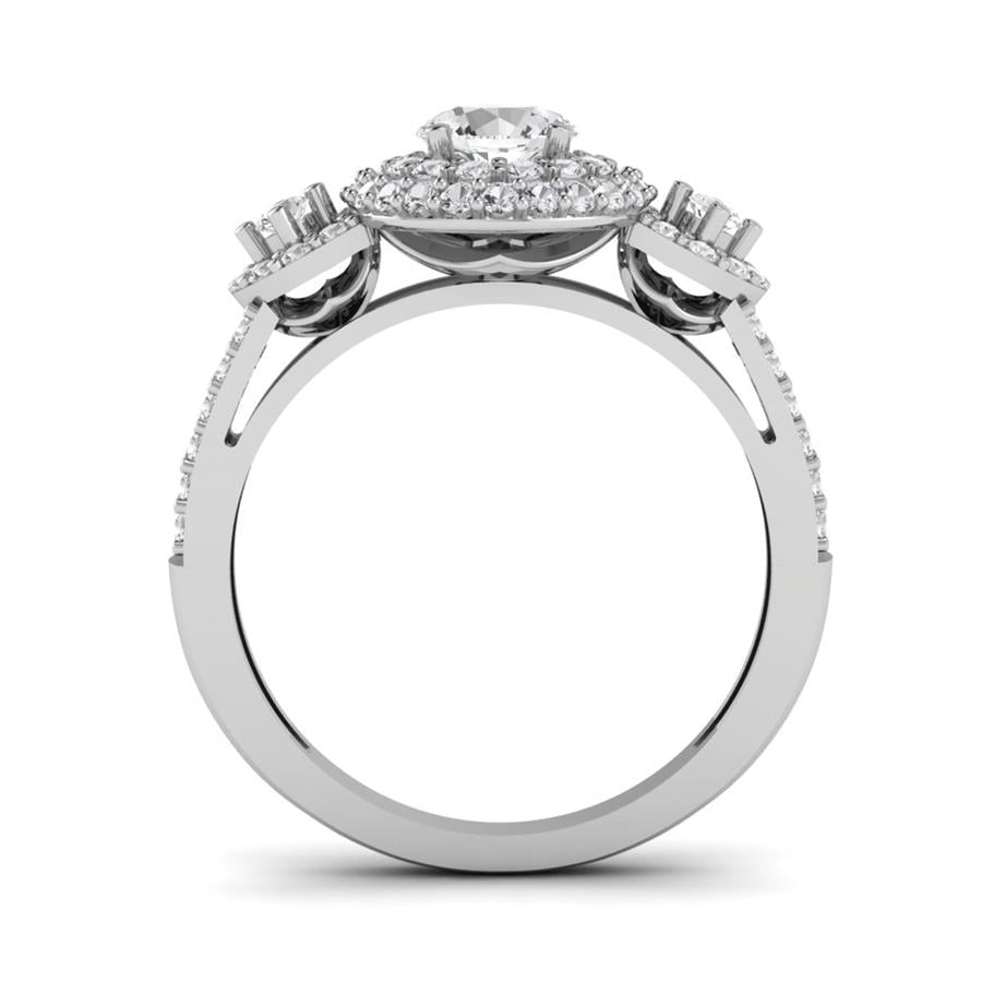 Solitaires Superbe Argent Rhodié Blanc Oxyde de zirconium 1.2 ct
