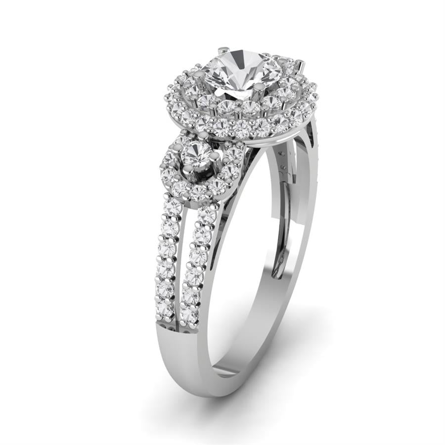 Solitaires Superbe Argent Rhodié Blanc Oxyde de zirconium 1.2 ct