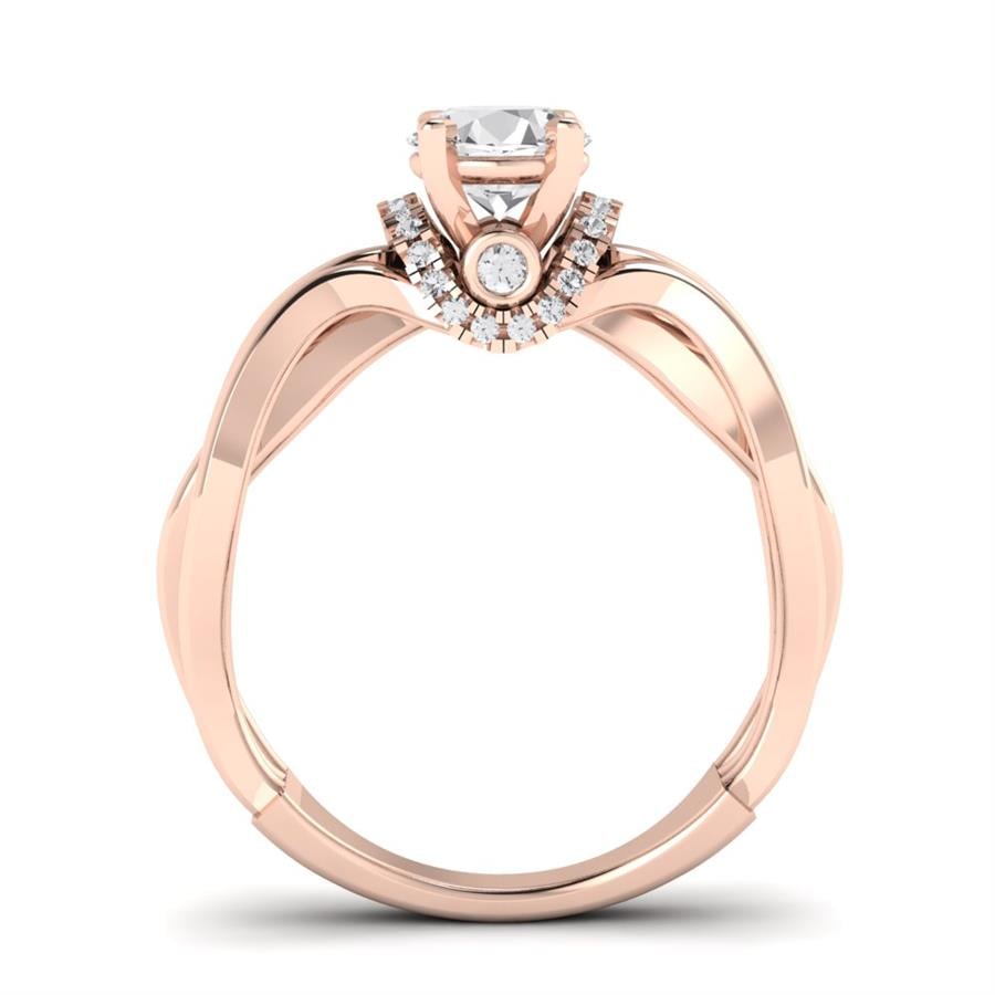 Soltaires Tessa Argent Plaqué Or Rose Oxyde de zirconium 0.80 ct