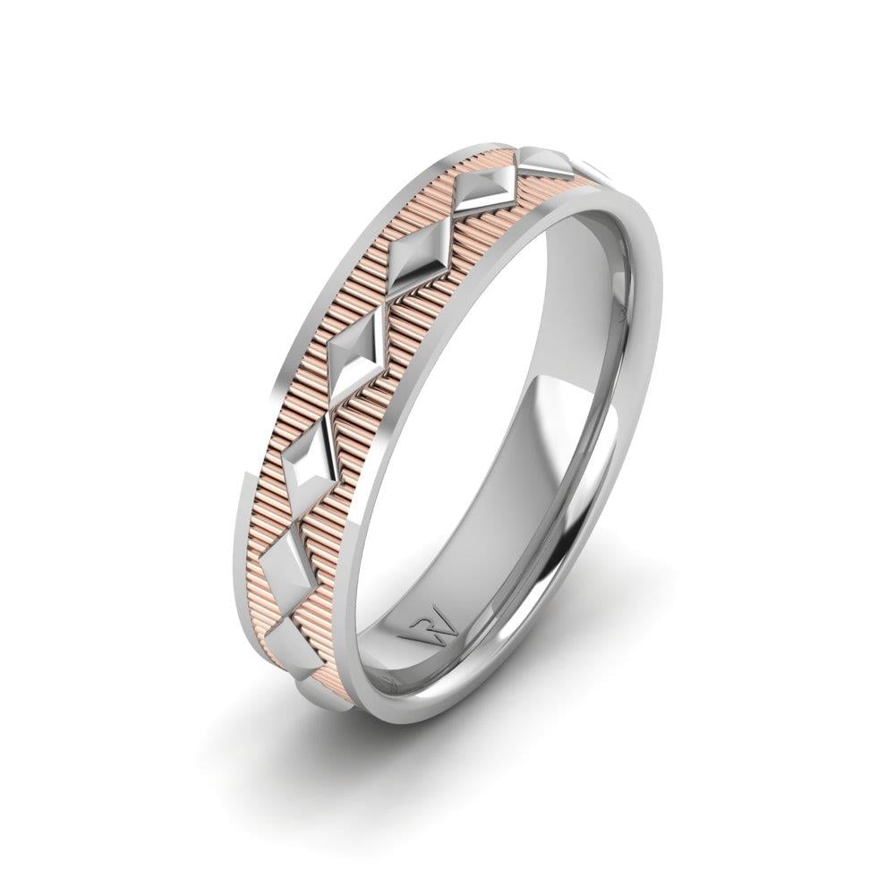 Alliances modernes homme Sparklust Or Blanc et Rose 