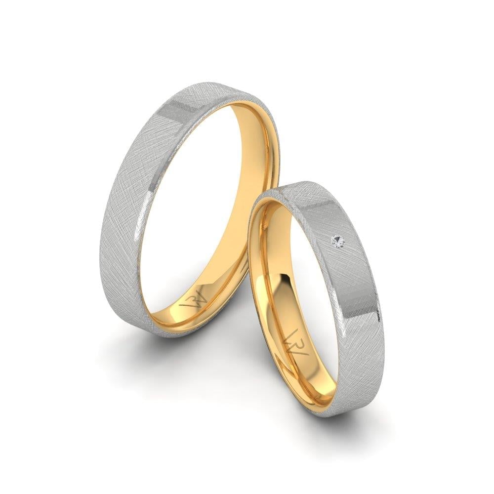 Wedding rings with Symphonyspark Yellow Gold and White Dalloz Stone stones