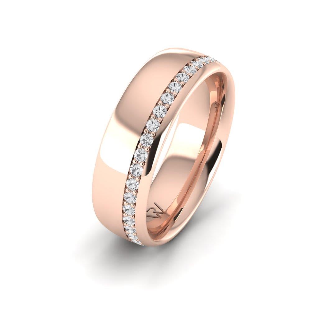 Classic wedding rings for women UnityBand Rose Gold Dalloz Stone