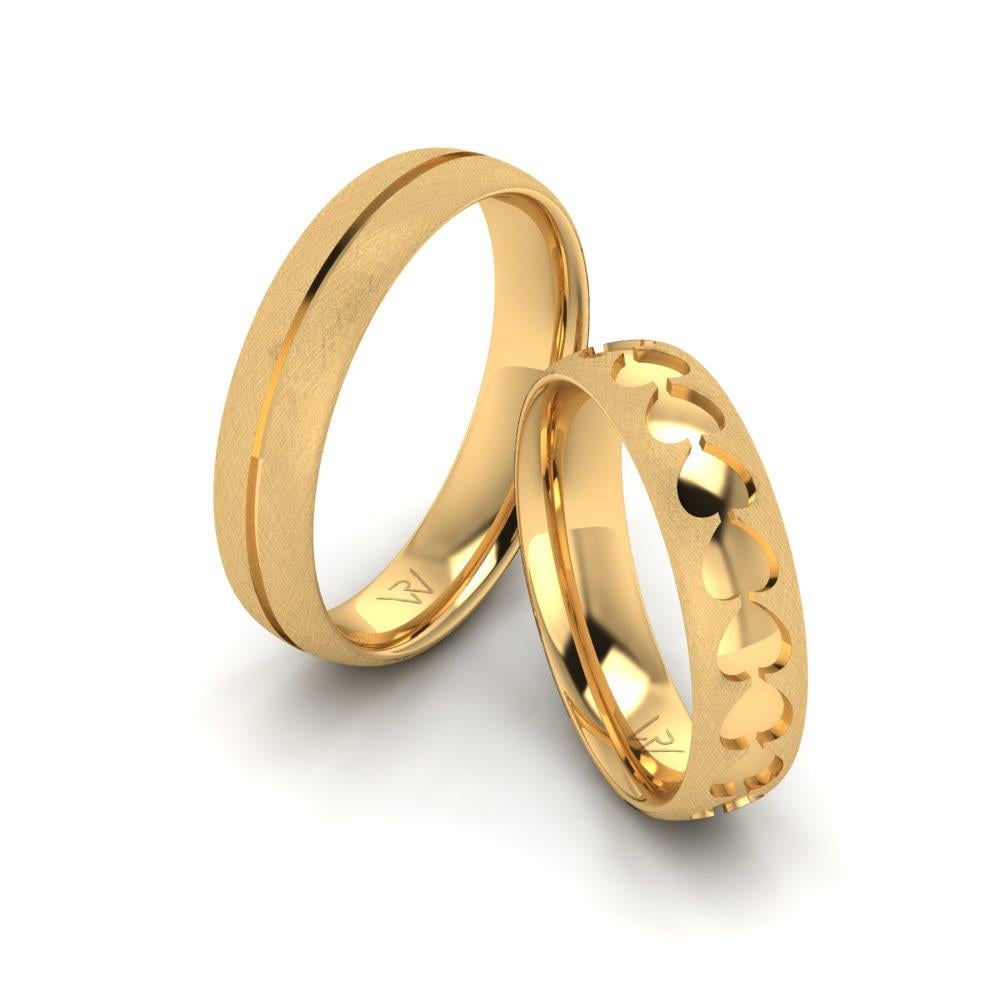 Modern wedding rings Unitywave Yellow Gold 