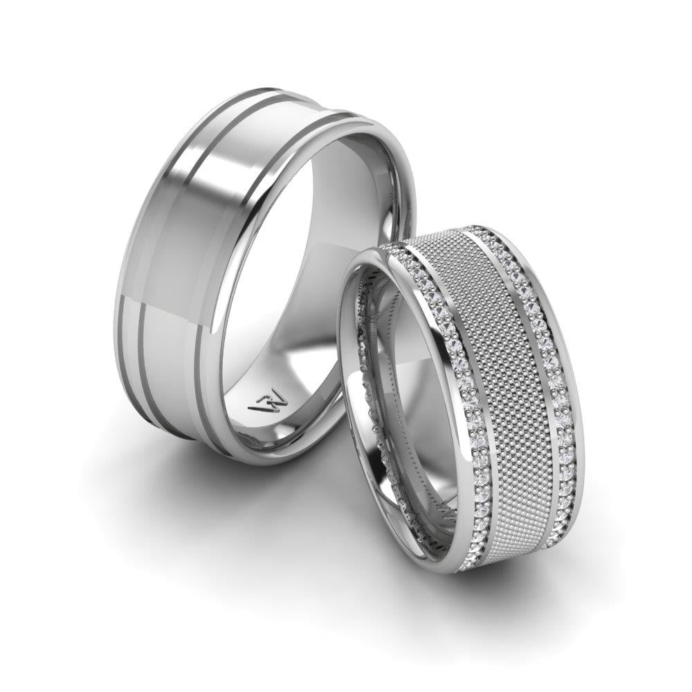 Alliances avec pierres Weddingwave Or Blanc Pierre Dalloz