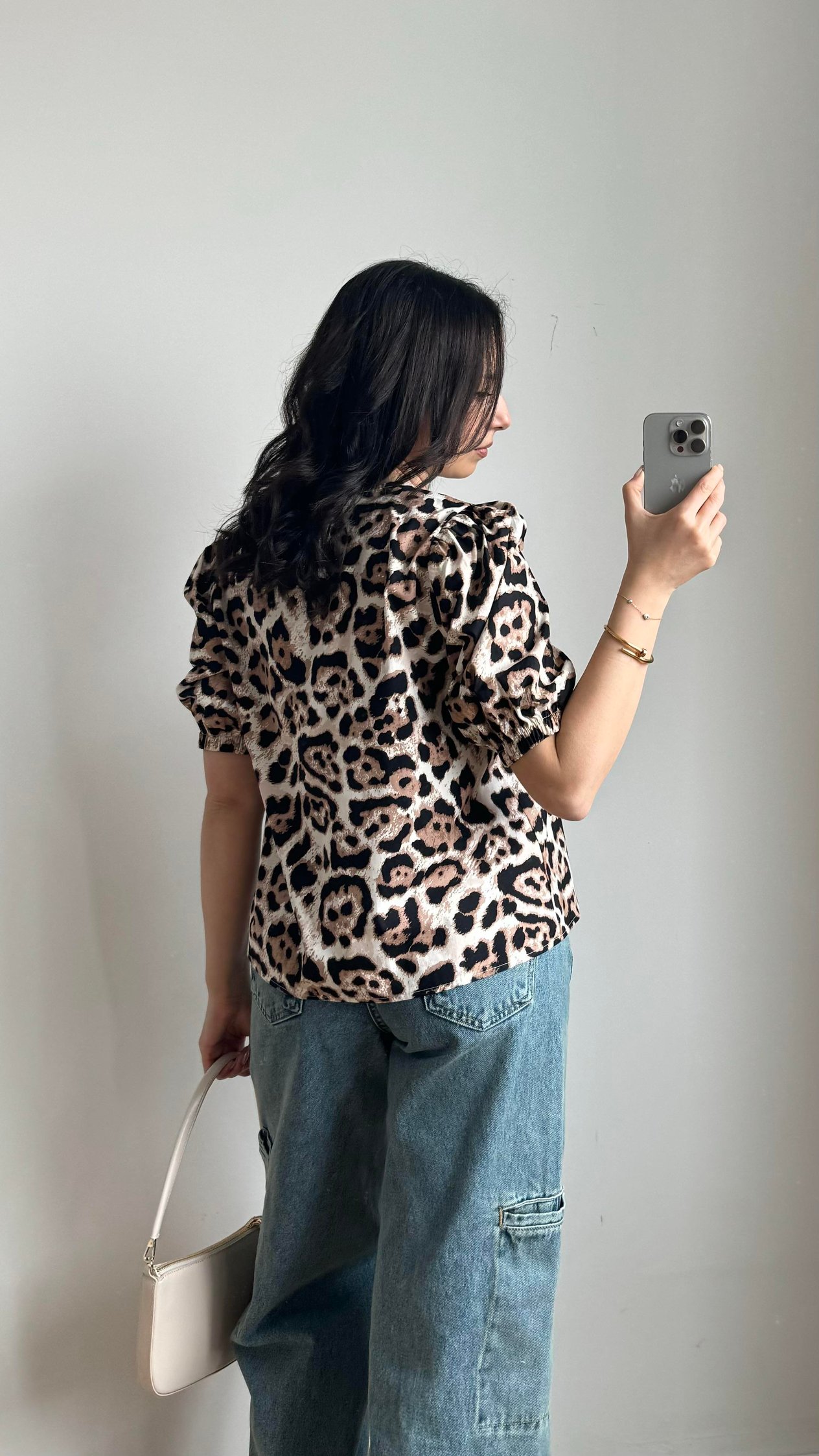 Bağcıklı Leopar Gömlek