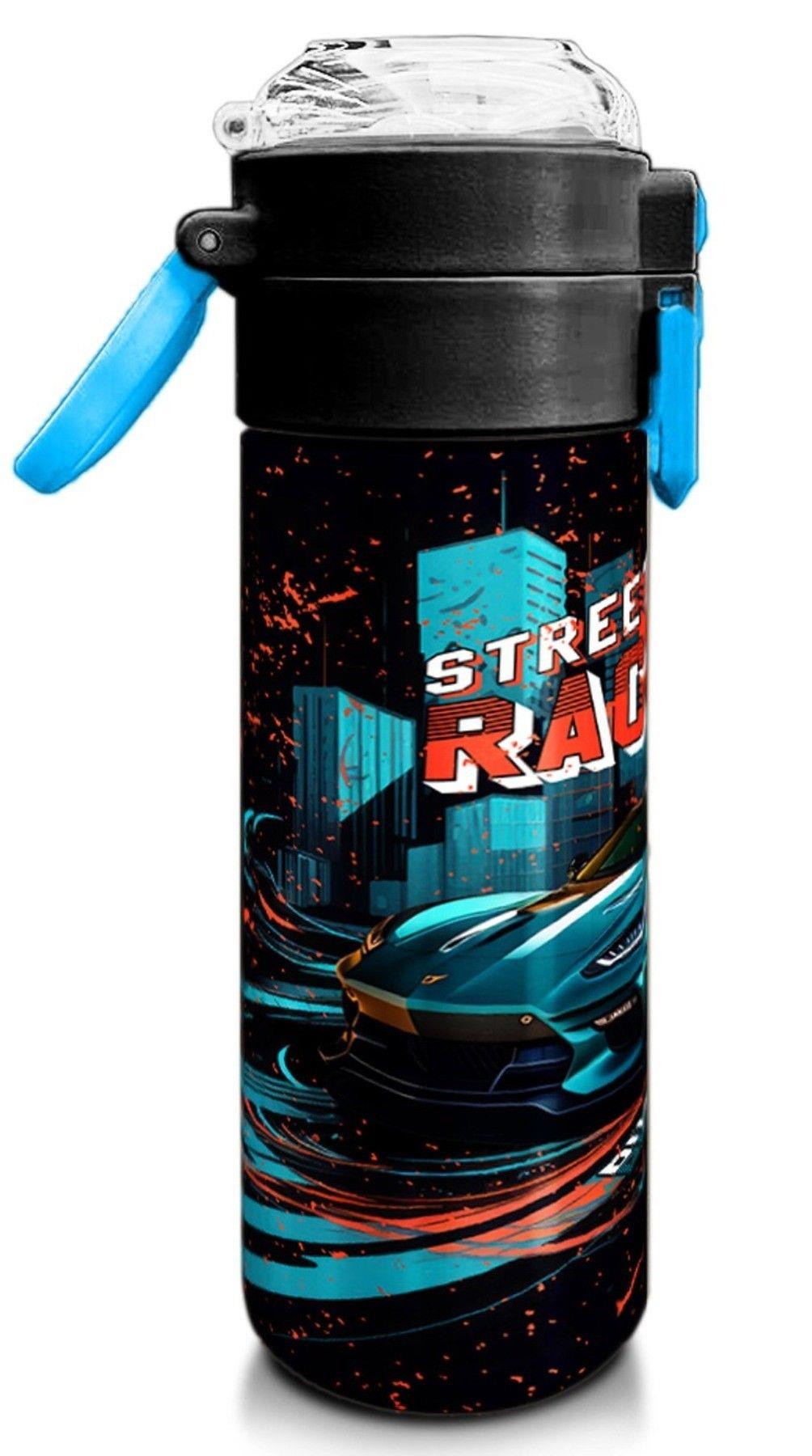 Coral High 500 ml Erkek Çocuk Pipetli Termos/Matara - Nefti Yarış Arabası Desenli - Çift Kullanım Özelliği 31966