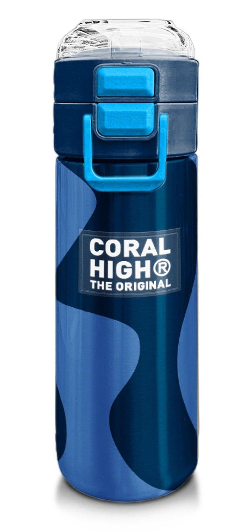 Coral High 500 ml Lacivert Mavi Desenli  - Erkek Çocuk Paslanmaz Çelik Okul Termosu/Suluk/Matara 31888