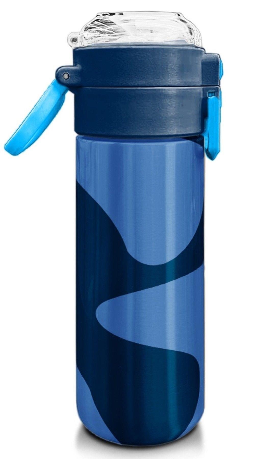 Coral High 500 ml Lacivert Mavi Desenli  - Erkek Çocuk Paslanmaz Çelik Okul Termosu/Suluk/Matara 31888