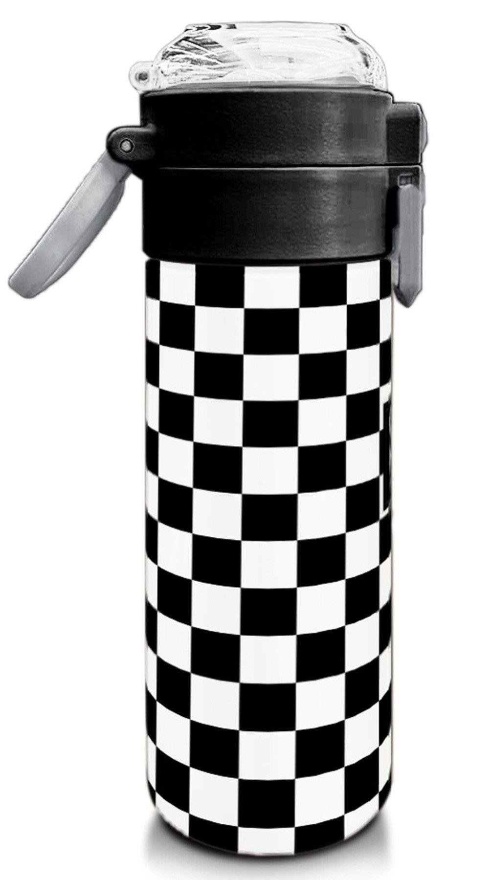 Coral High 500 ml Paslanmaz Çelik Okul Termosu/Suluk/Matara - Erkek Çocuk - Siyah Beyaz Dama Desenli - Sızdırma Yapmaz 31877