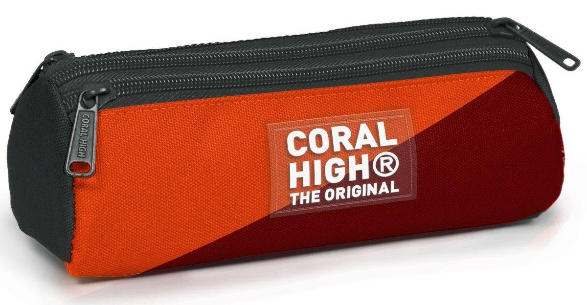 Coral High Erkek Çocuk Bordo Turuncu Üç Gözlü Okul Kalem Çantası 11192