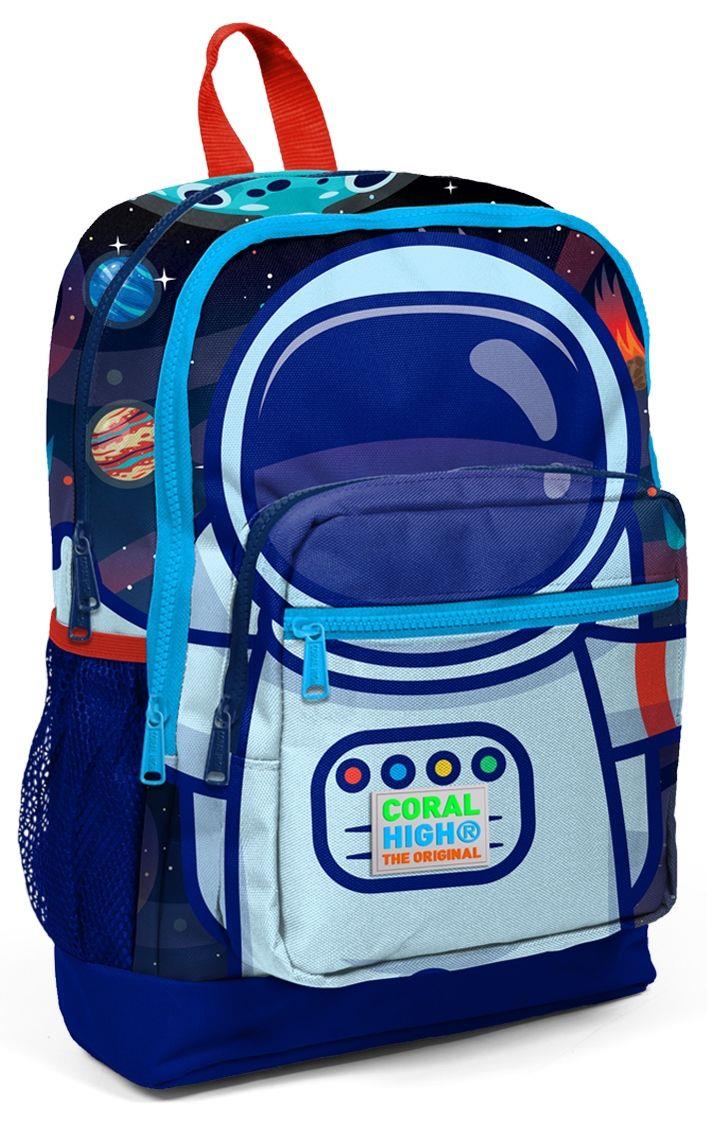 Coral High İlkokul Sırt Çantası ve Kalemlik Seti - Mavi Astronot Baskılı - Erkek Çocuk