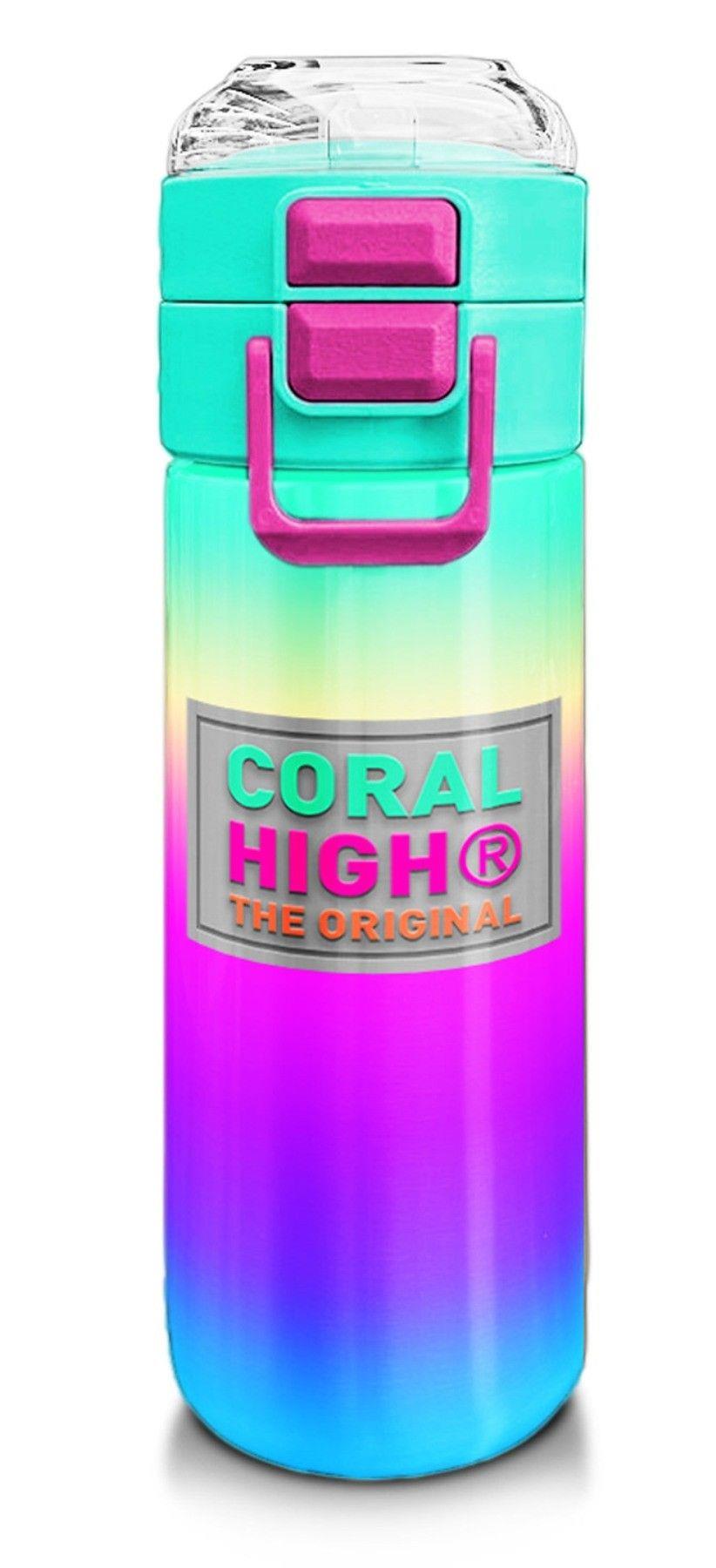 Coral High Kız Çocuk 500 ml Okul ve Günlük Paslanmaz Çelik Termos - Çok Renkli Renk Geçişli - Sızdırmaz 31924