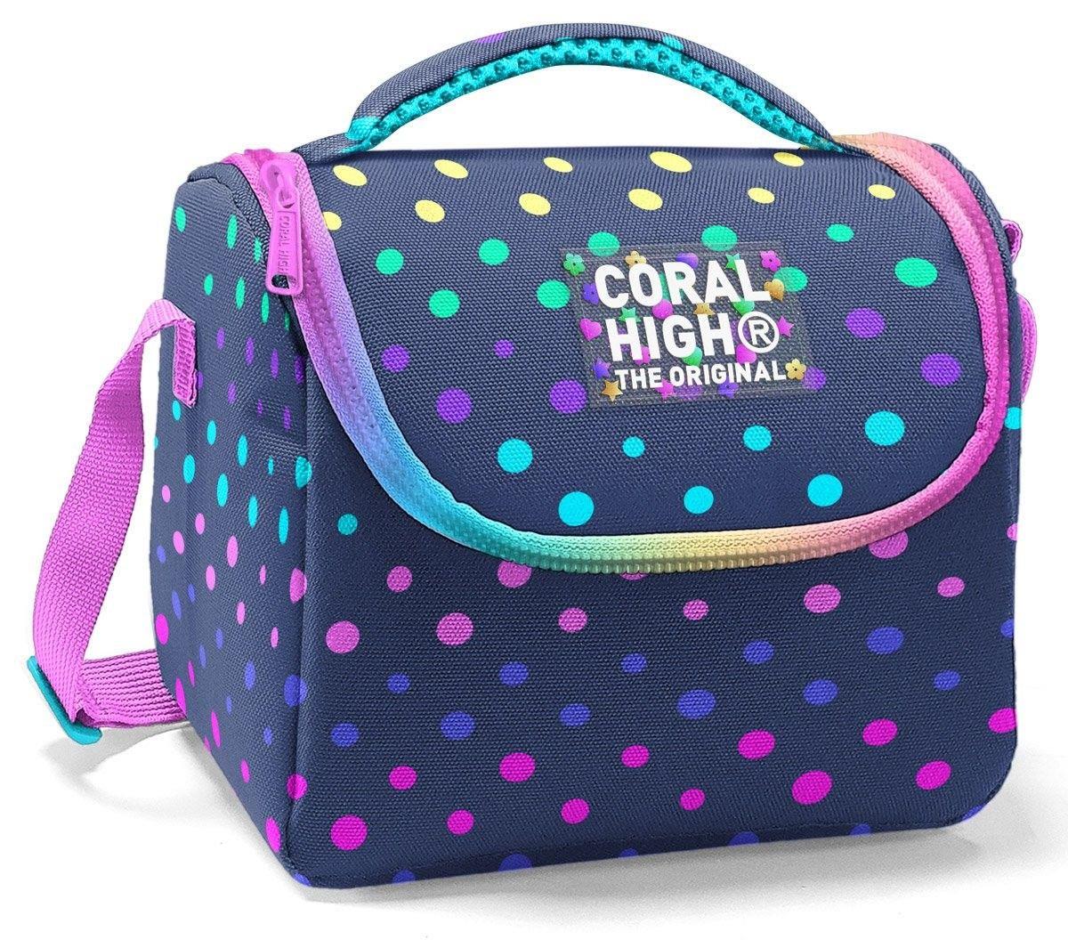 Coral High Kız Çocuk Beslenme Çantası - Thermo - Puantiyeli Mor 22772