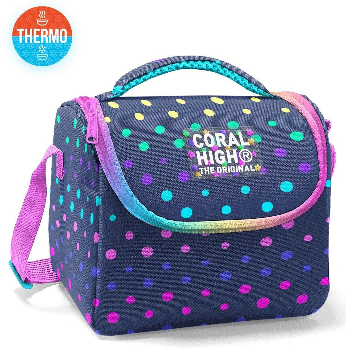 Coral High Kız Çocuk Beslenme Çantası - Thermo - Puantiyeli Mor 22772
