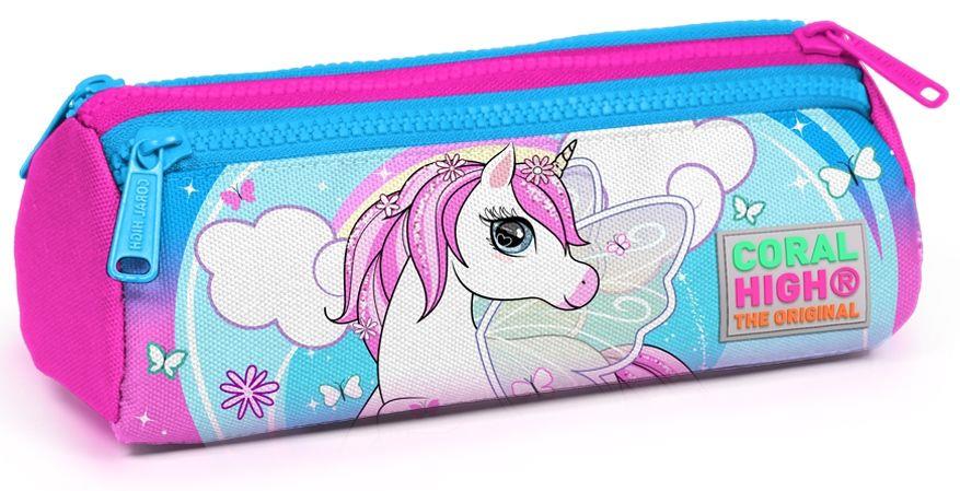 Coral High Mavi Unicorn Baskılı Kız 3'lü İlkokul Çanta Seti