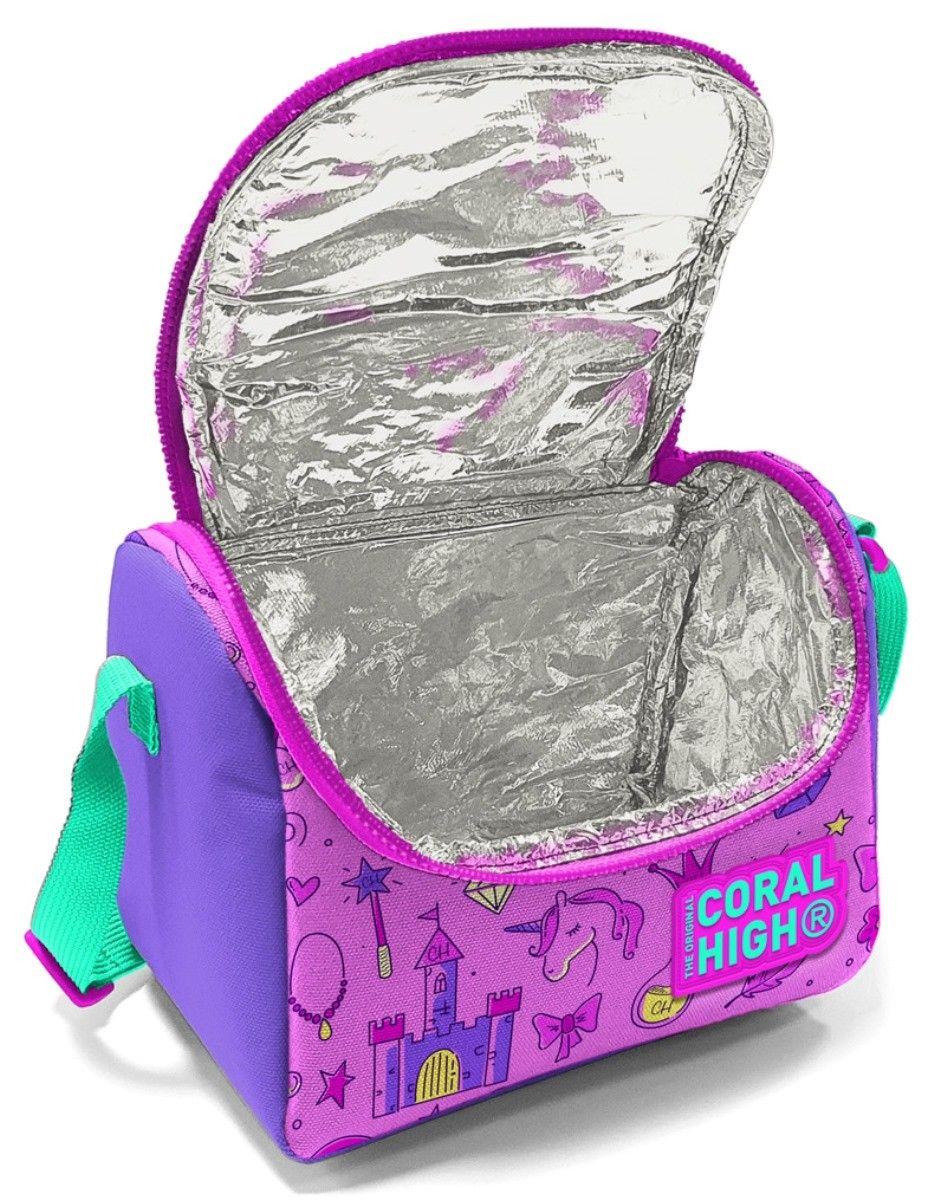 Coral High Okul Sırt ve Beslenme Çantası Seti - Pembe Yeşil Unicorn ve Prenses - Kız Çocuk
