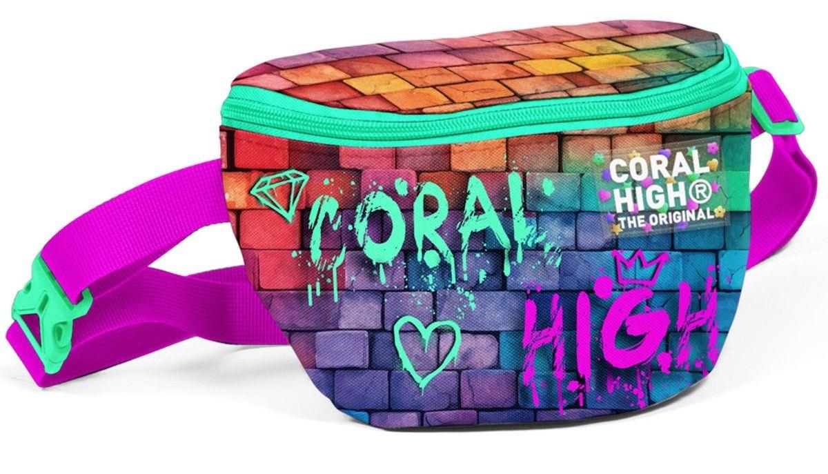 Coral High Pembe Lacivert Grafiti Baskılı Erkek Çocuk Bel Çantası