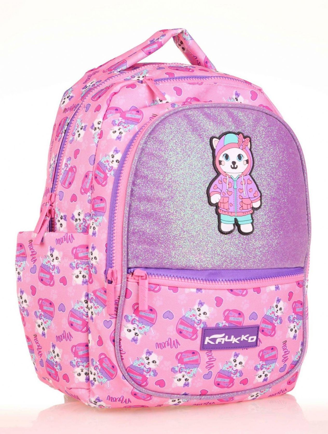 Kaukko Kids Pembe Sevimli Kedi Kız Çocuk Okul Sırt Çantası