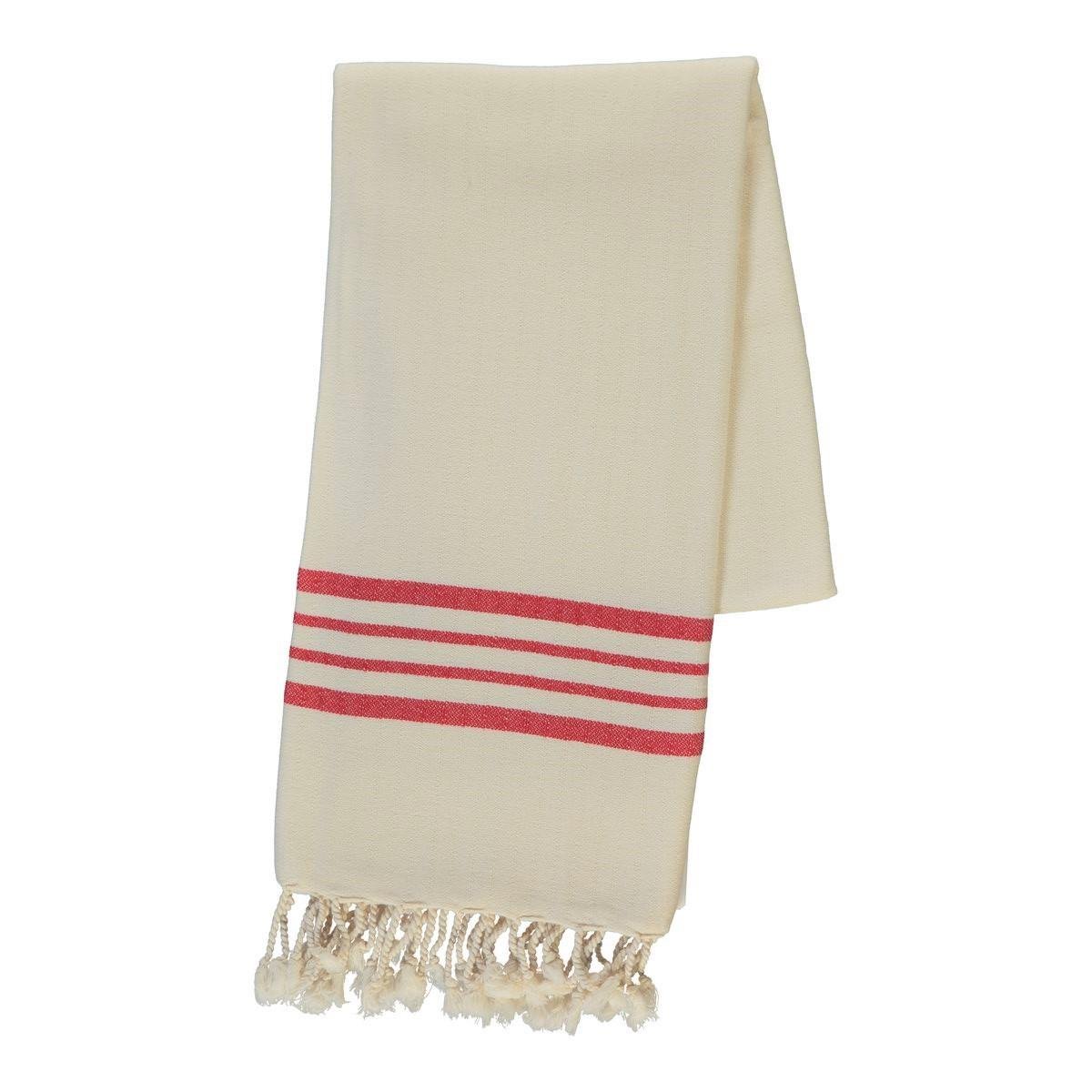 Bath & Beach Towel Krem Sultan Peshtemal Natural - Red