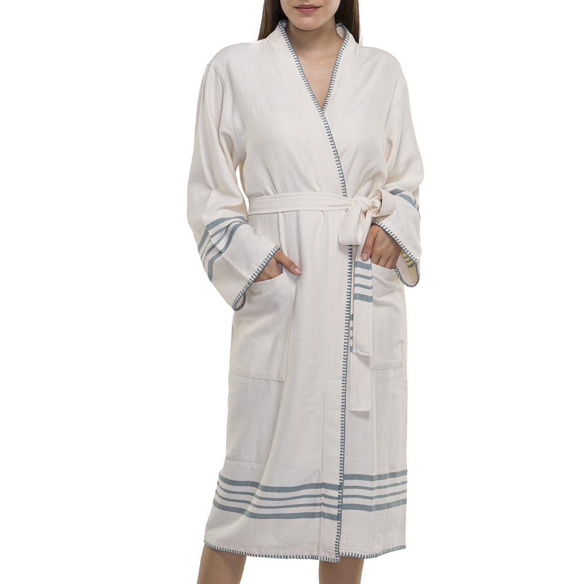 Coban Sultan Bathrobe Kimono Natural - Almond Green