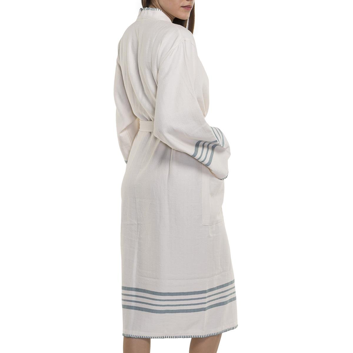 Coban Sultan Bathrobe Kimono Natural - Almond Green