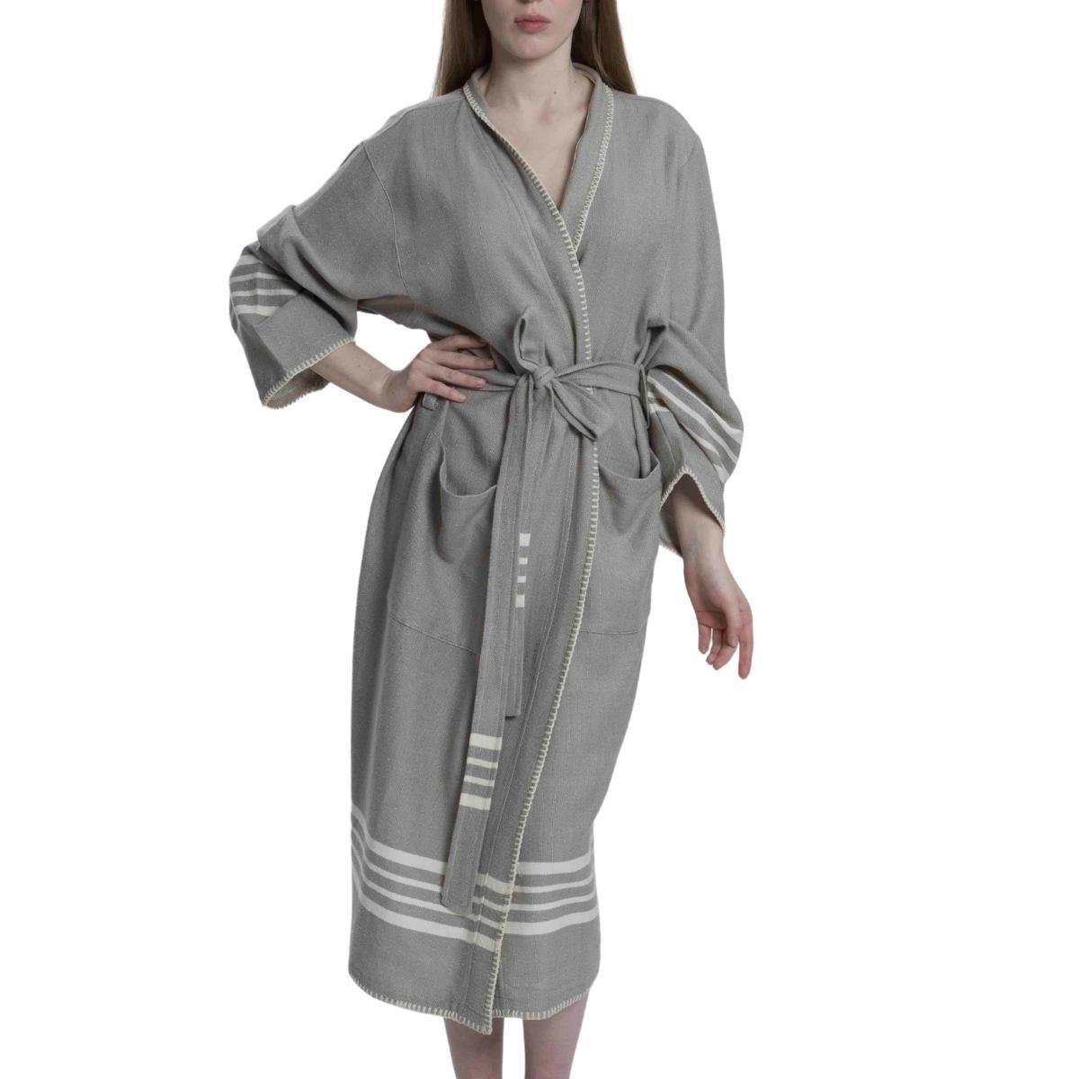 Coban Sultan Bathrobe Kimono Taupe