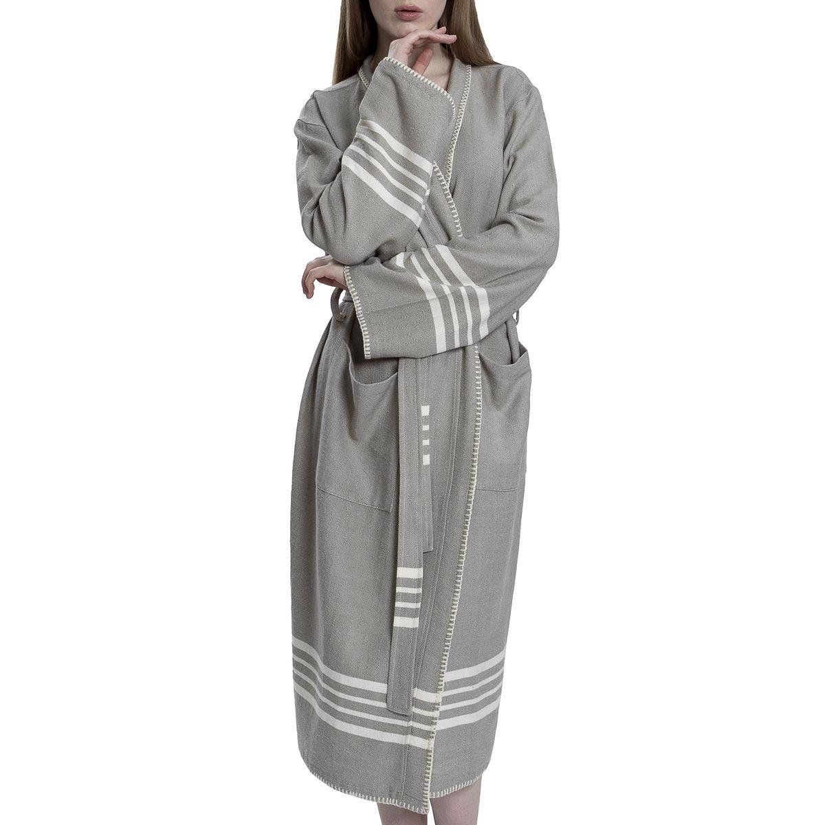 Coban Sultan Bathrobe Kimono Taupe