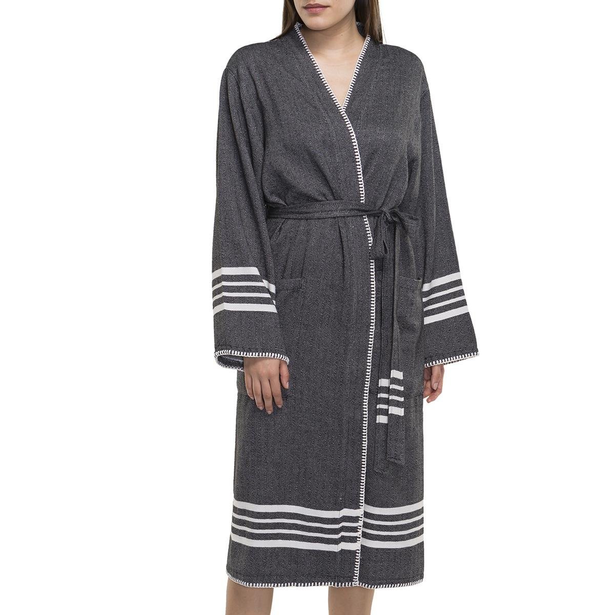Coban Sultan Bathrobe Kimono Black