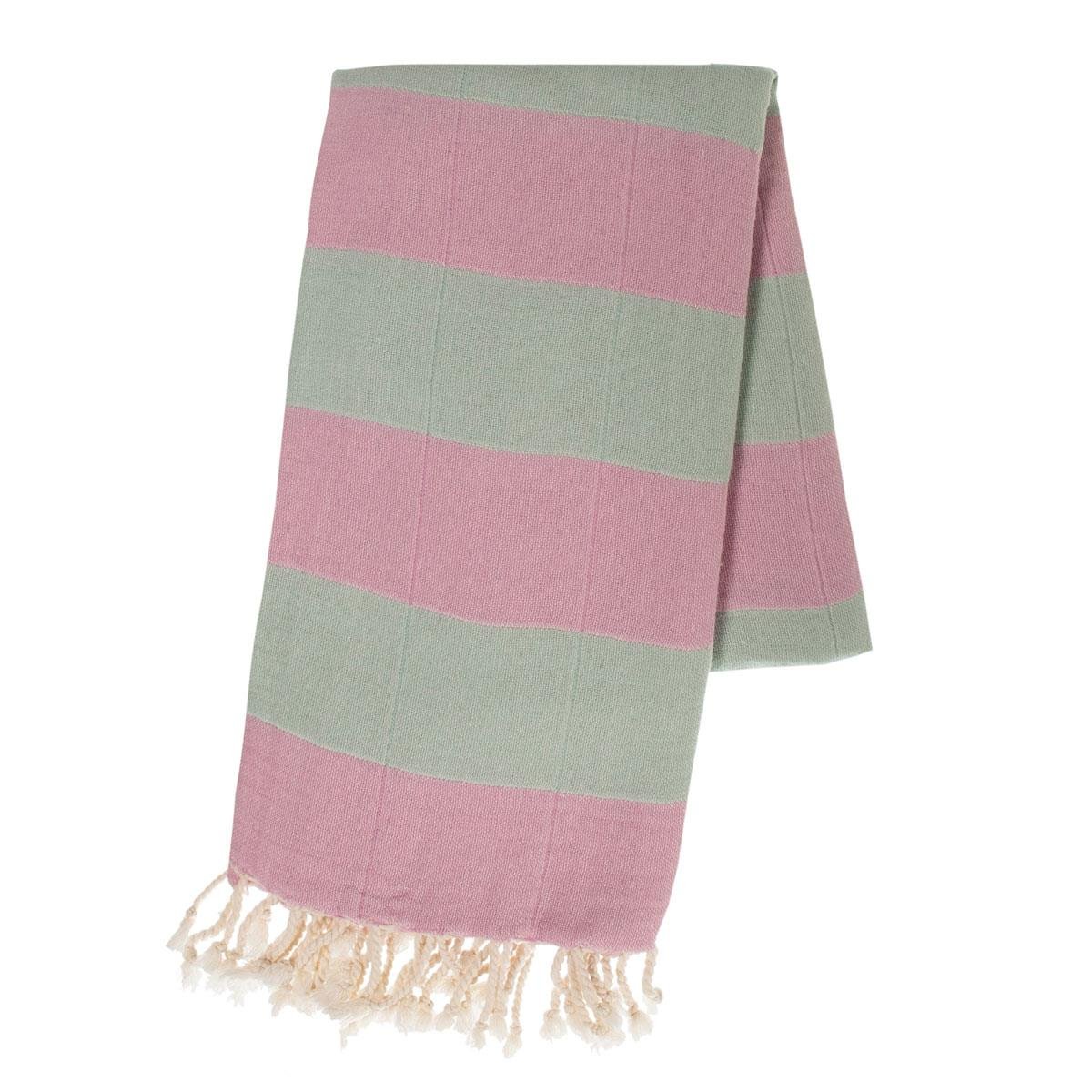 Double Peshtemal Pink - Mint Green