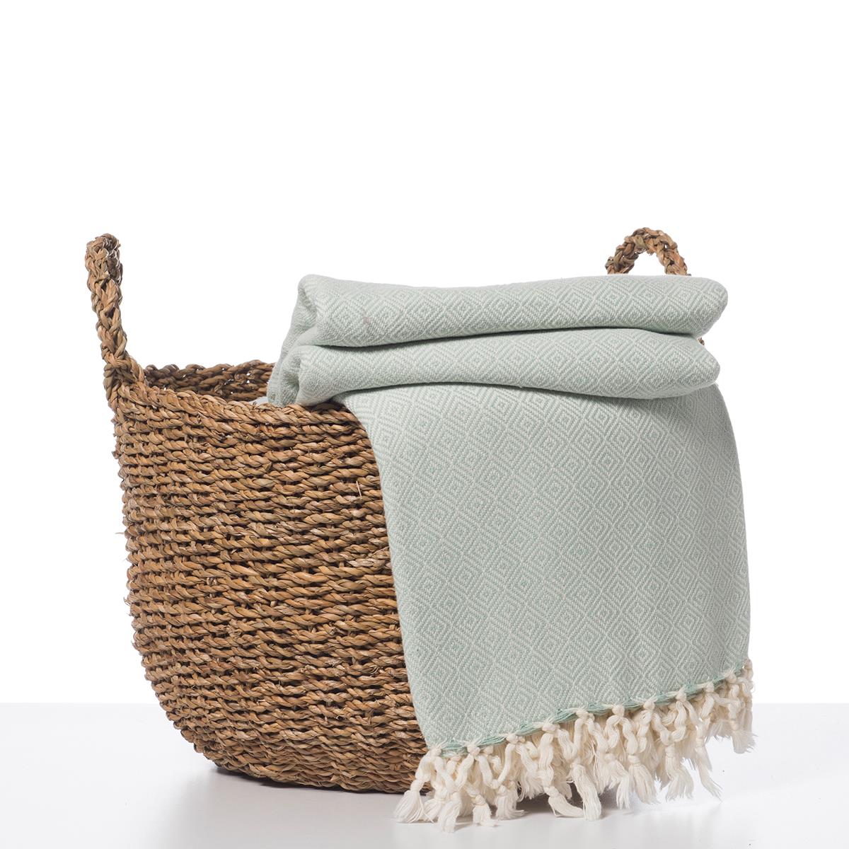 Diamond Throw Mint Green