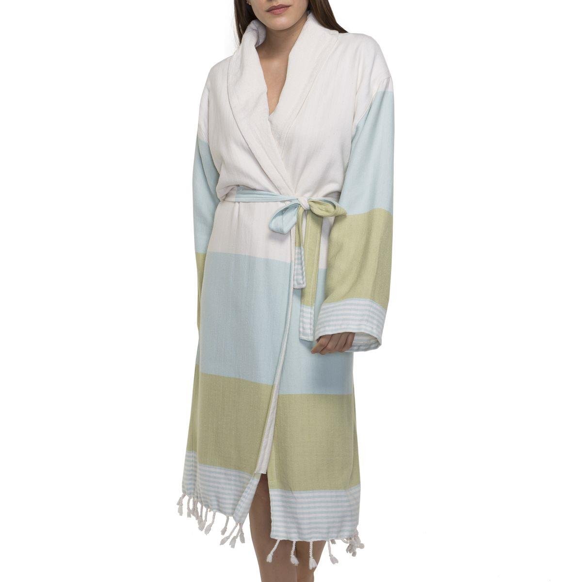 Twin Sultan Bathrobe with Terry Lining Mint Green - Green - Natural