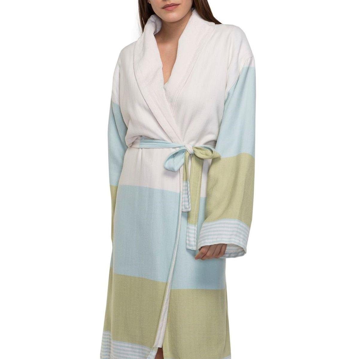 Twin Sultan Bathrobe with Terry Lining Mint Green - Green - Natural