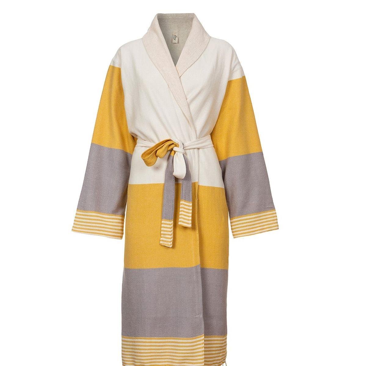 Twin Sultan Bathrobe with Terry Lining Yellow - Taupe - Natural