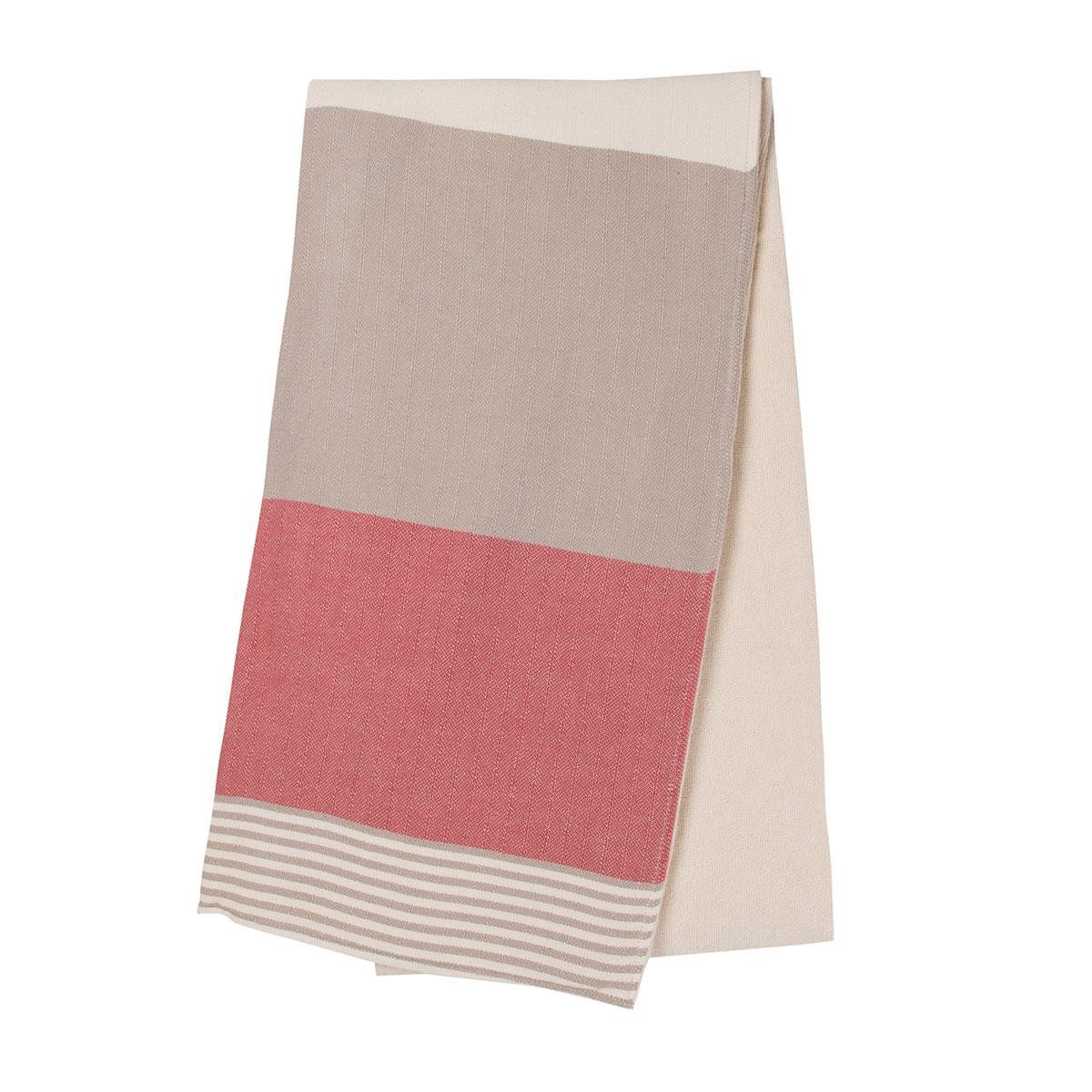 Twin Sultan Peshtemal with Towel Taupe - Dusty Rose - Natural