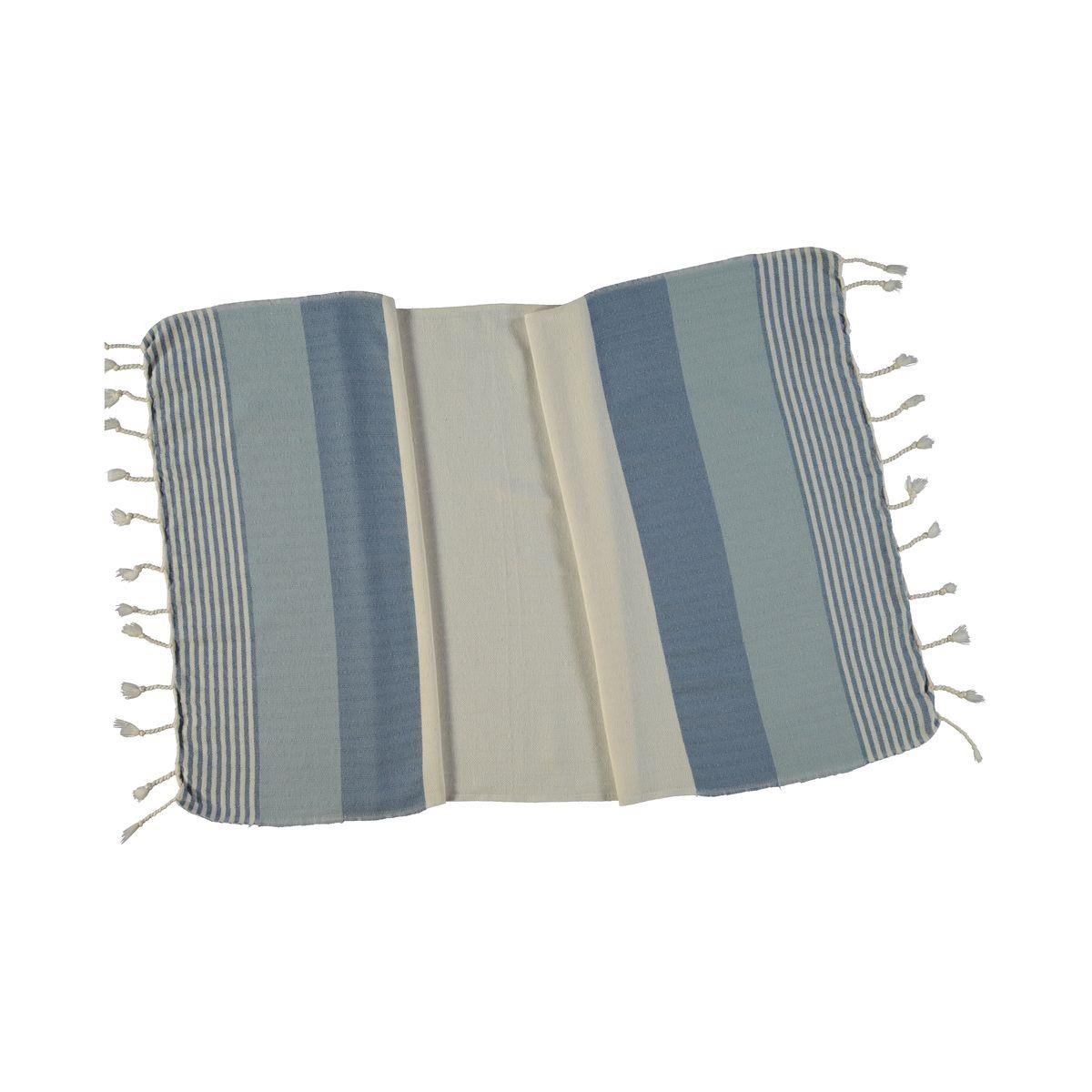 Twin Sultan Peshkir Light Blue - Air Blue - Natural